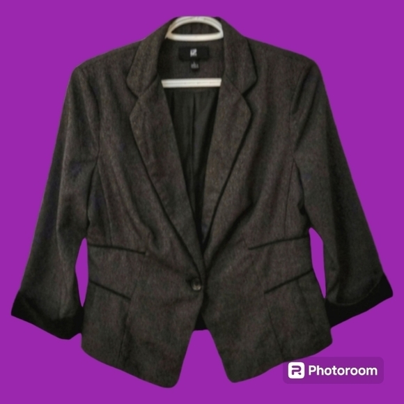 3/$30 IZ BYER One Button Oxford Preppy Cropped Blazer - Picture 1 of 9